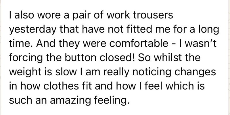 WhatsApp message from a coaching client