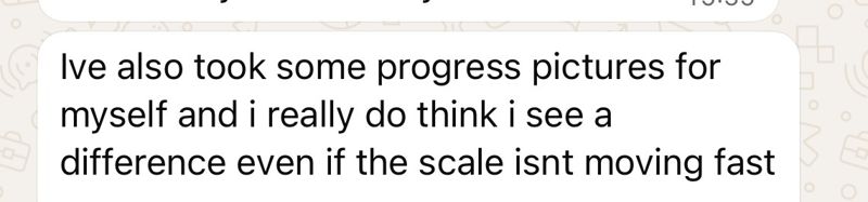 WhatsApp message from a coaching client