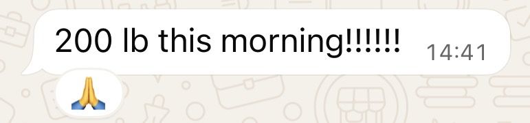 WhatsApp message from a coaching client